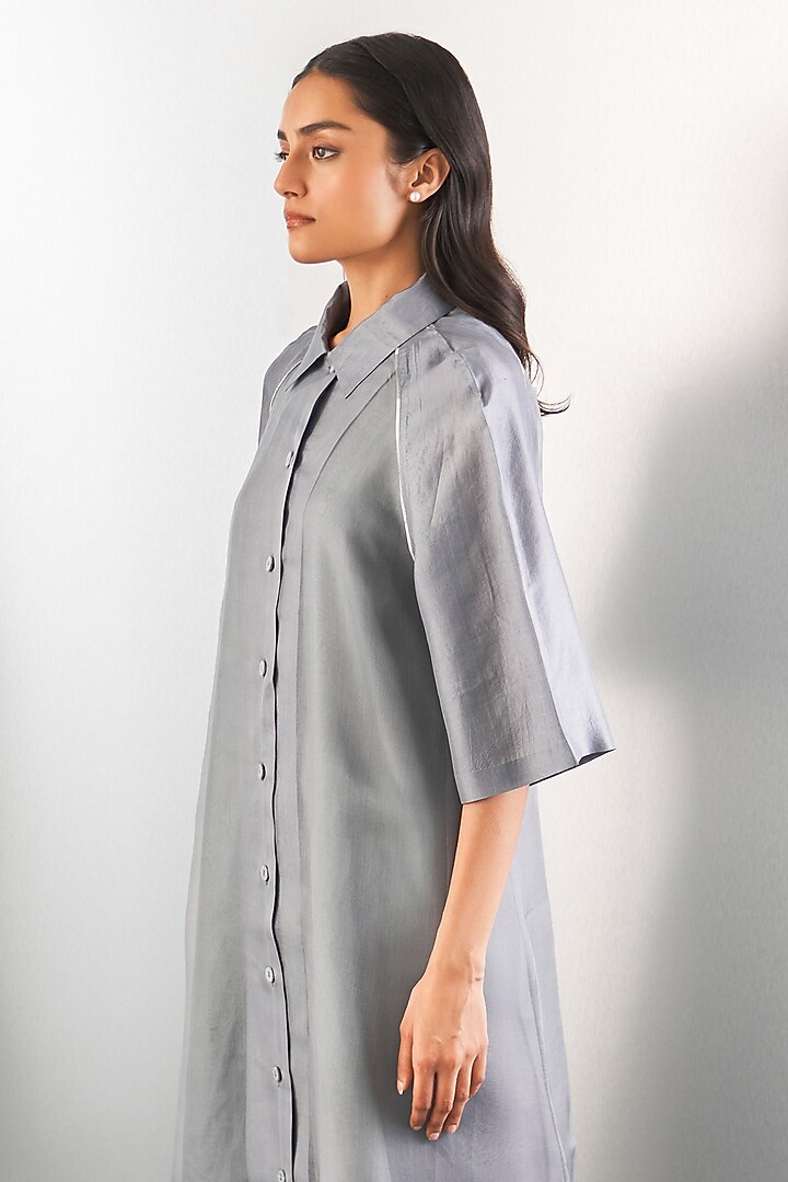 Grey Organza Vacation Dress by Studio Medium at Pernia's Pop Up Shop