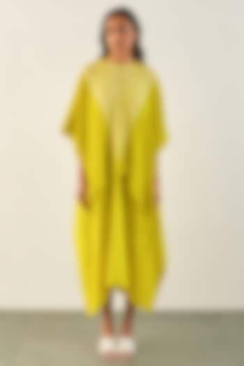 Lime Silk Kaftan by Studio Medium at Pernia's Pop Up Shop