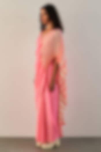 Pink Silk Party Wear Saree Set by Studio Medium at Pernia's Pop Up Shop