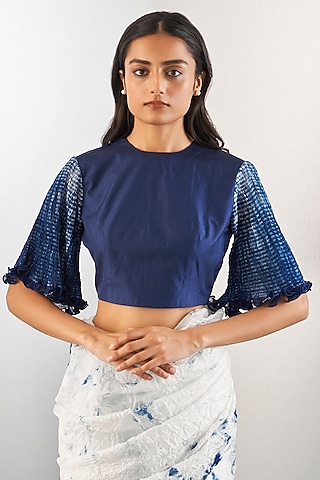 Navy Silk Blouse by Studio Medium