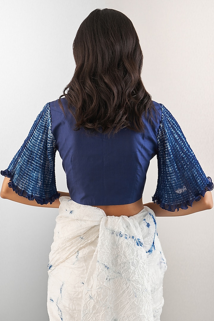 Navy Silk Blouse by Studio Medium at Pernia's Pop Up Shop
