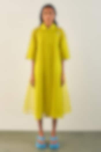 Lime Organza Vacation Dress by Studio Medium at Pernia's Pop Up Shop