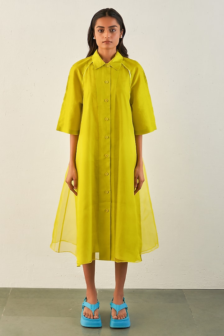 Lime Organza Vacation Dress by Studio Medium at Pernia's Pop Up Shop