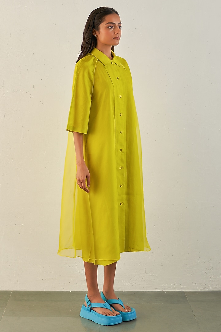 Lime Organza Vacation Dress by Studio Medium at Pernia's Pop Up Shop