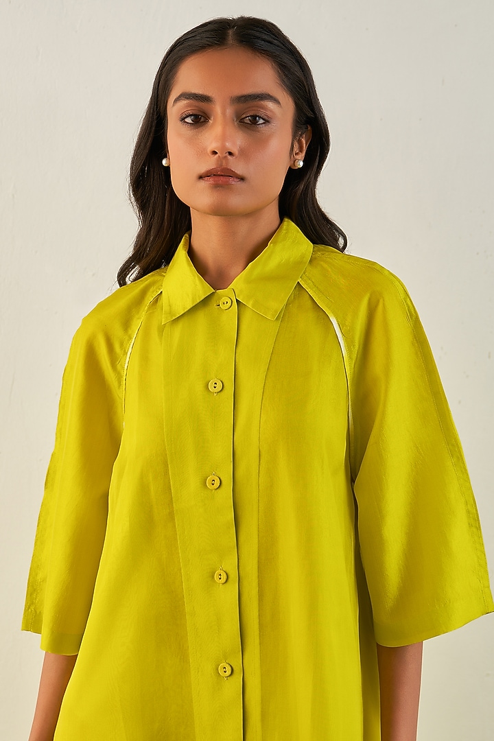 Lime Organza Vacation Dress by Studio Medium at Pernia's Pop Up Shop