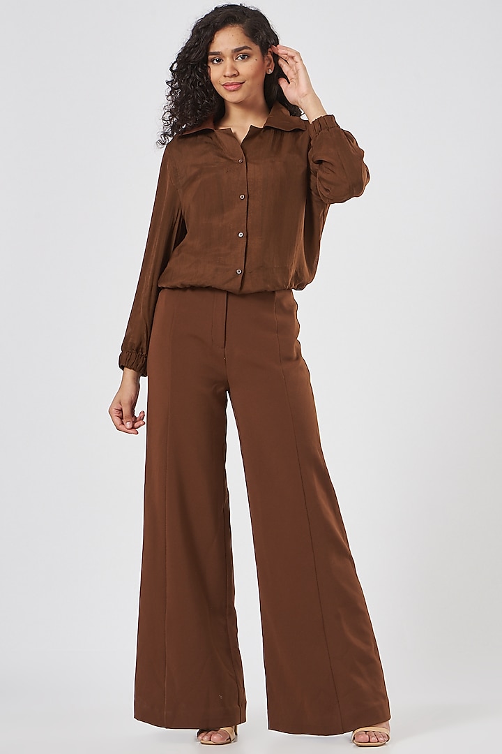 Cinnamon High-Waisted Flared Pants by Somya Goyal