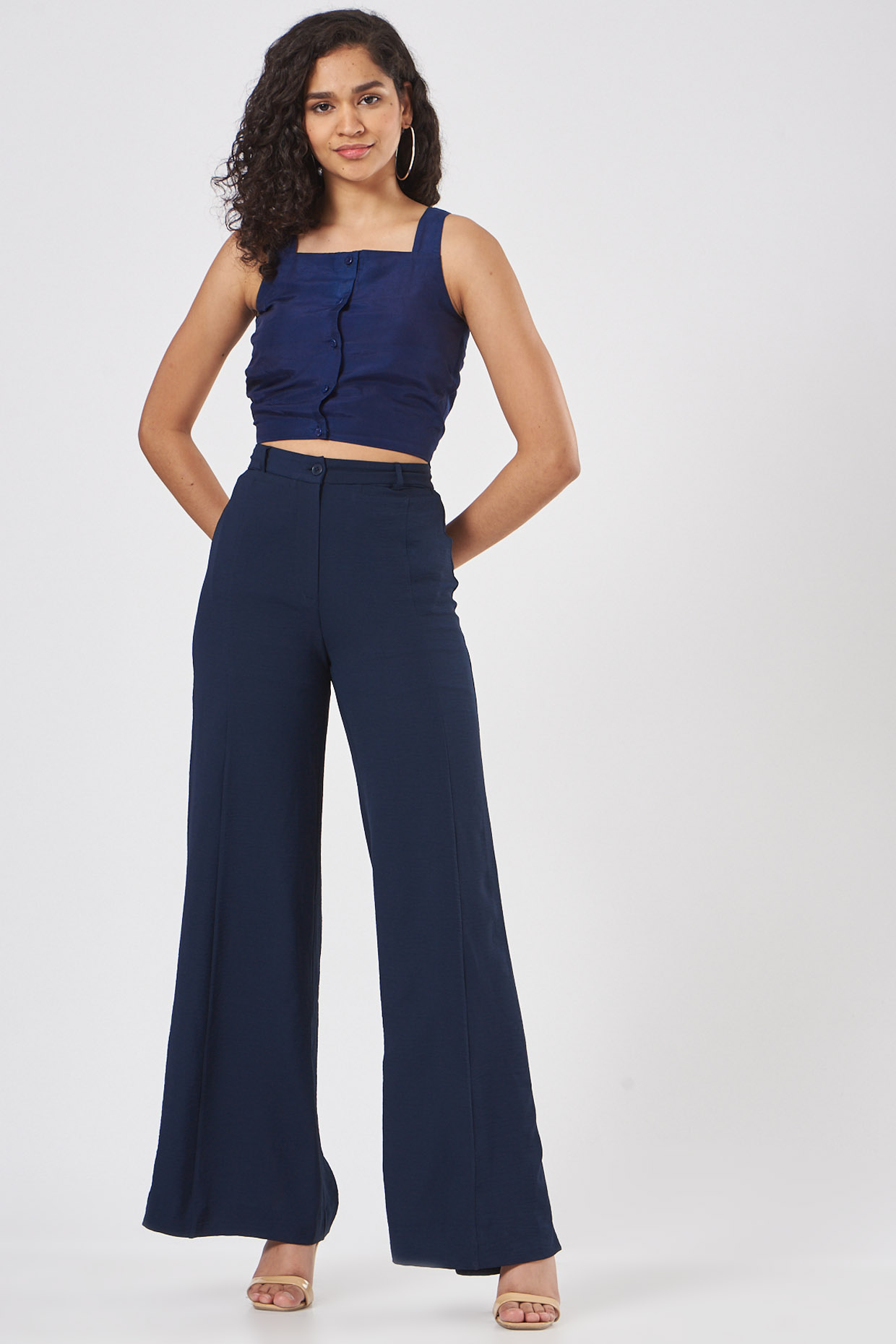 Midnight Blue Cotton Bodice Top by Somya Goyal at Pernia's Pop Up Shop