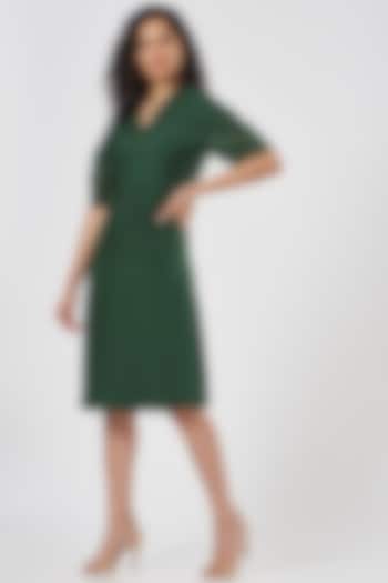 Evergreen Cupro Midi Dress by Somya Goyal