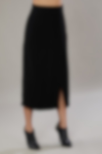Black Viscose Blend Pencil Skirt by Somya Goyal