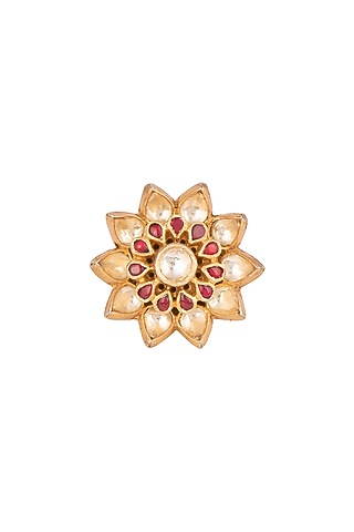 Gold Plated Red Onyx Ring by Safir By Madhuri