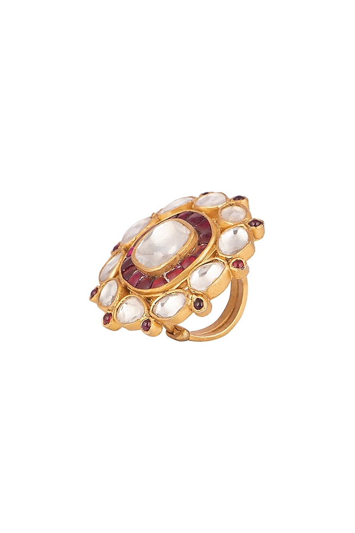 Gold Plated Onyx Ring by Safir By Madhuri at Pernia's Pop Up Shop