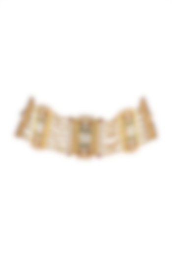 Gold Plated Onyx Necklace by Safir By Madhuri