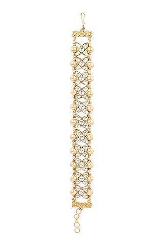 Gold Plated Kundan Bracelet by Safir By Madhuri