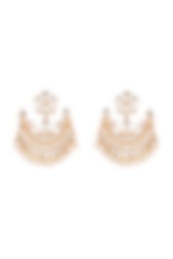 Gold Plated Kundan Earrings by Safir By Madhuri