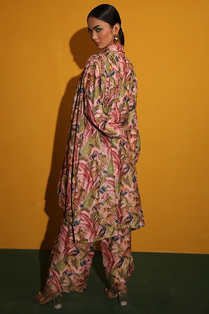 Peach Printed Tunic Set  by Miku Kumar at Pernia's Pop Up Shop