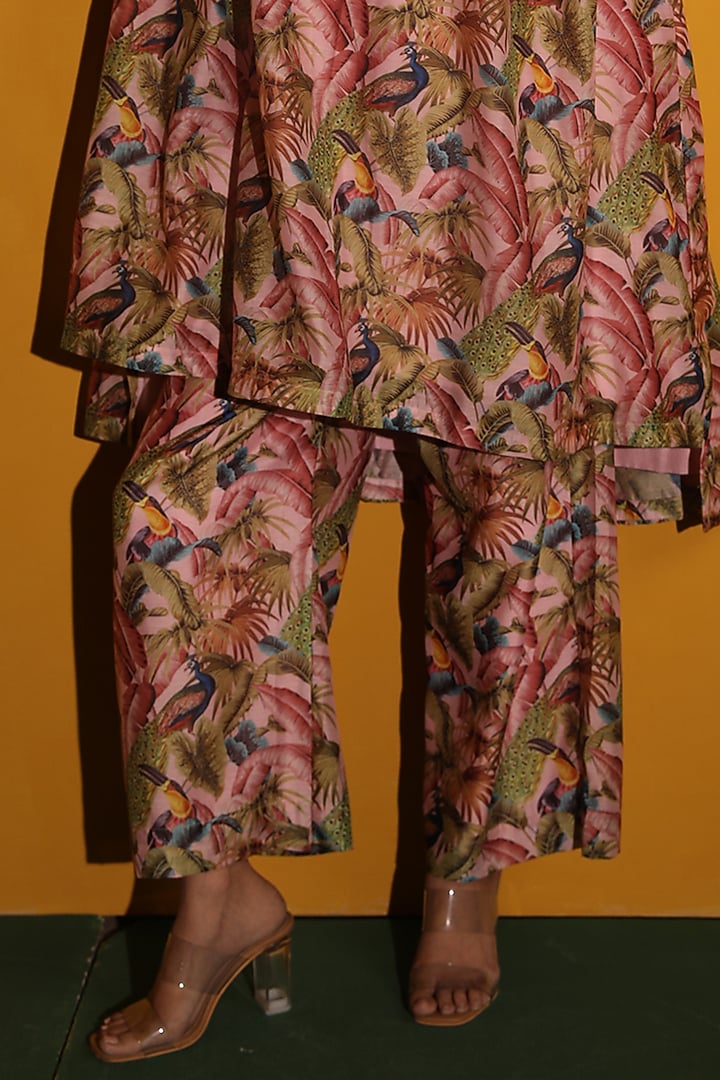 Peach Printed Tunic Set  by Miku Kumar at Pernia's Pop Up Shop