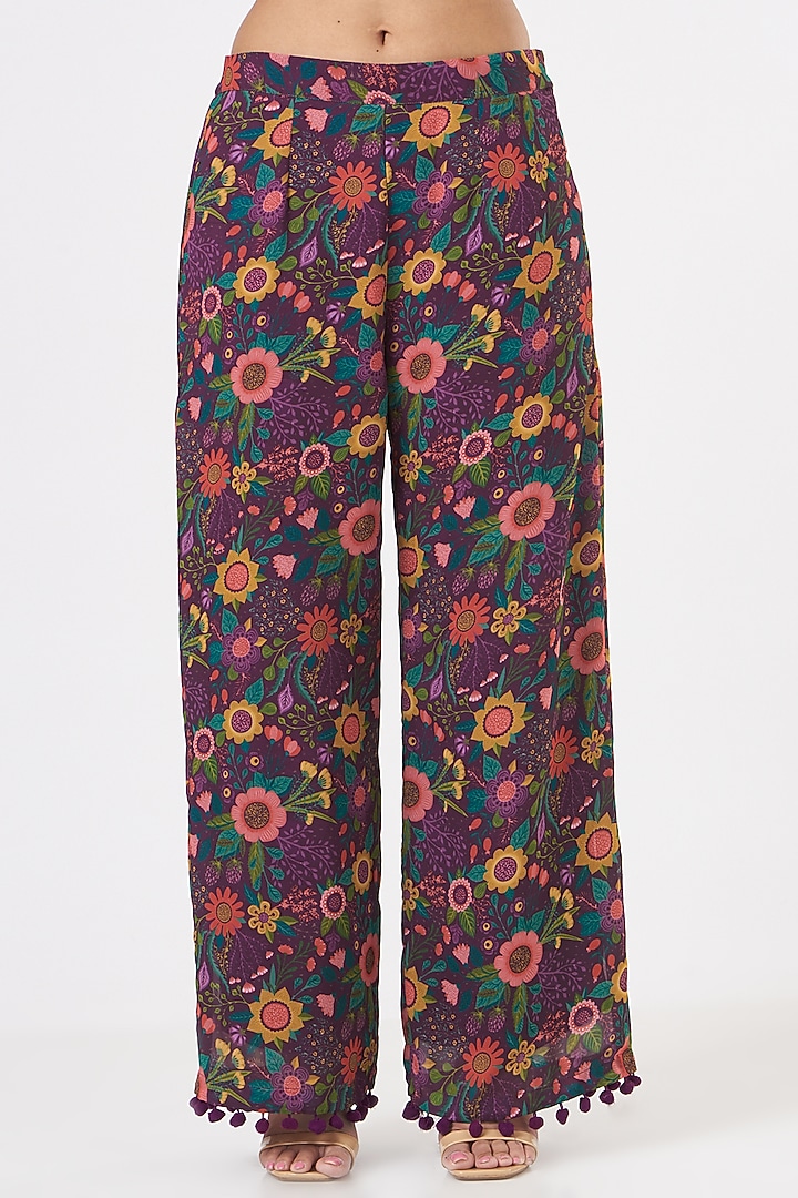 Purple Embroidered Kaftan Set by Miku Kumar at Pernia's Pop Up Shop
