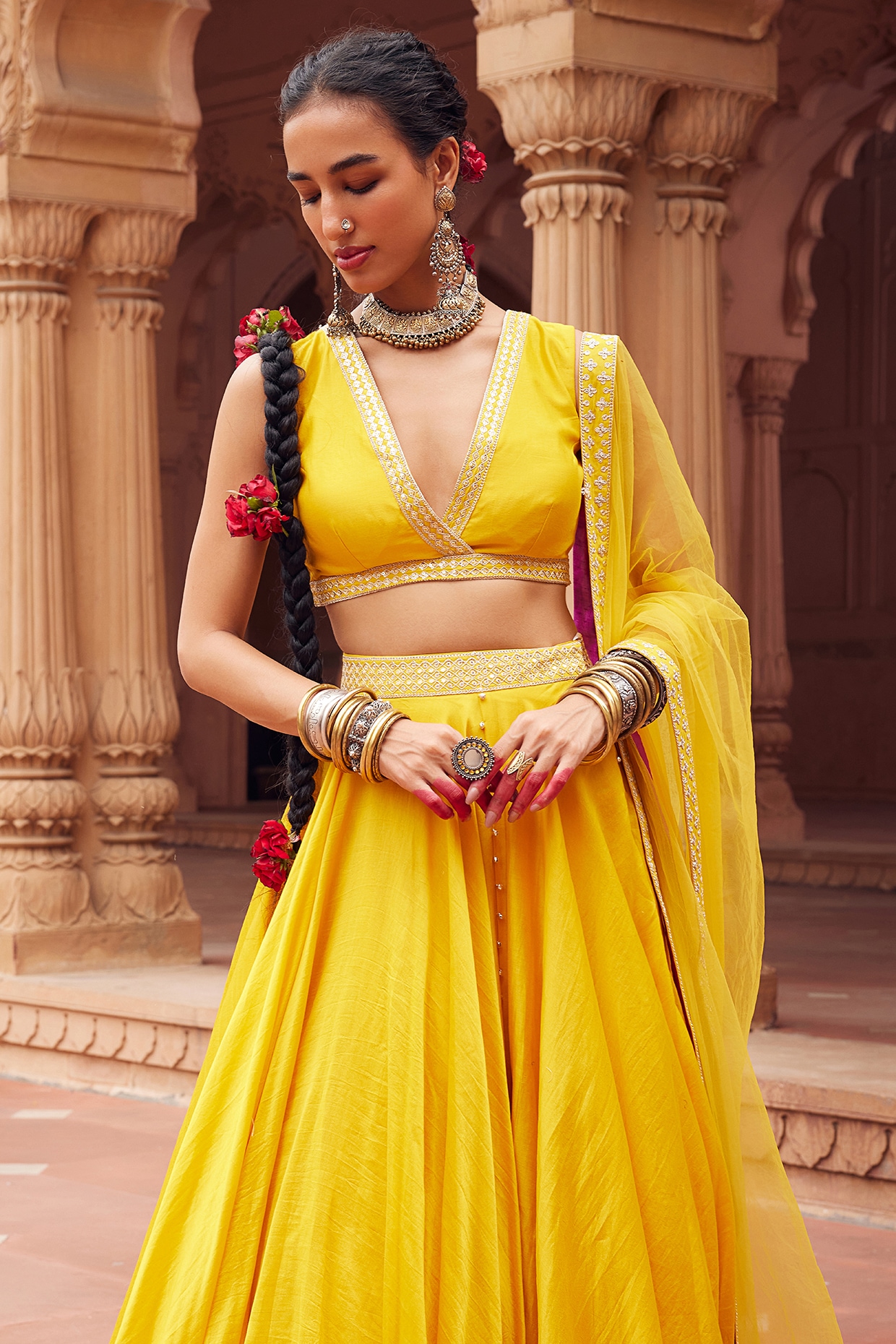 Nidhhi Agerwal Is A Ray Of Winter Sunshine In Her Glorious Yellow Lehenga