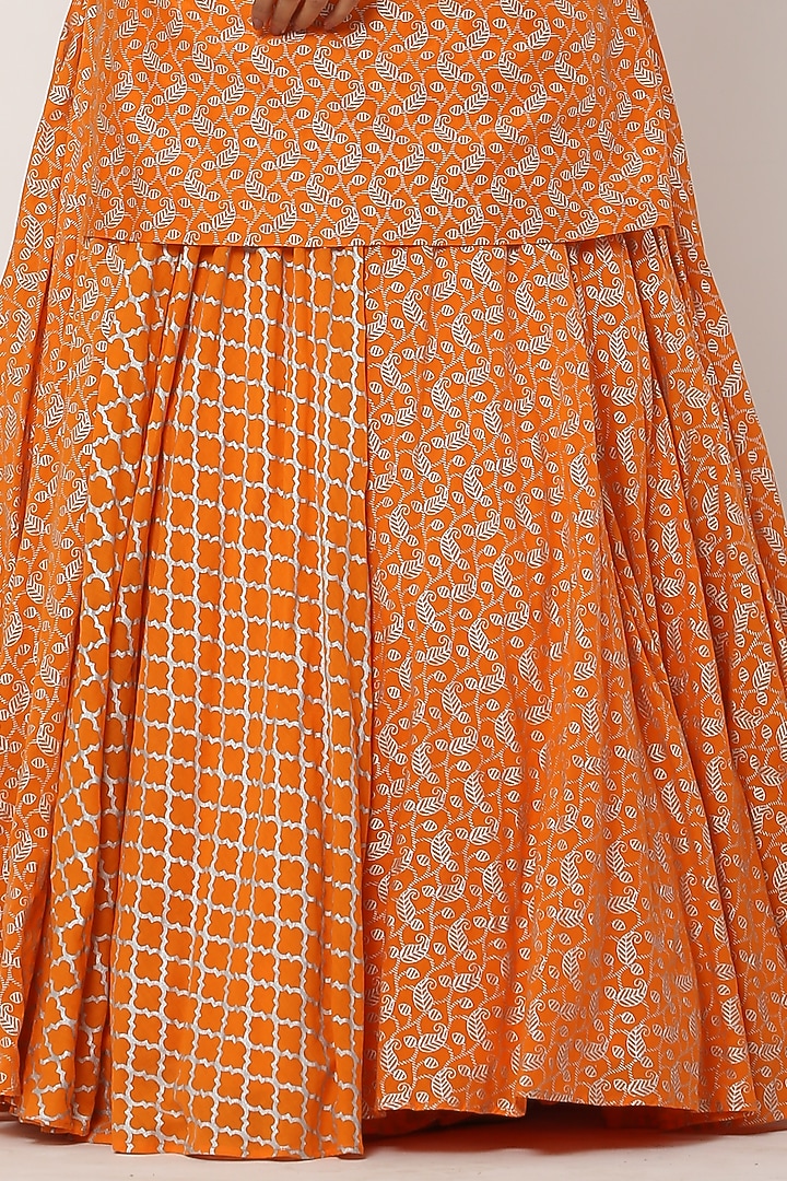Orange Chanderi Silk Kurta Set by Seema Nanda at Pernia's Pop Up Shop