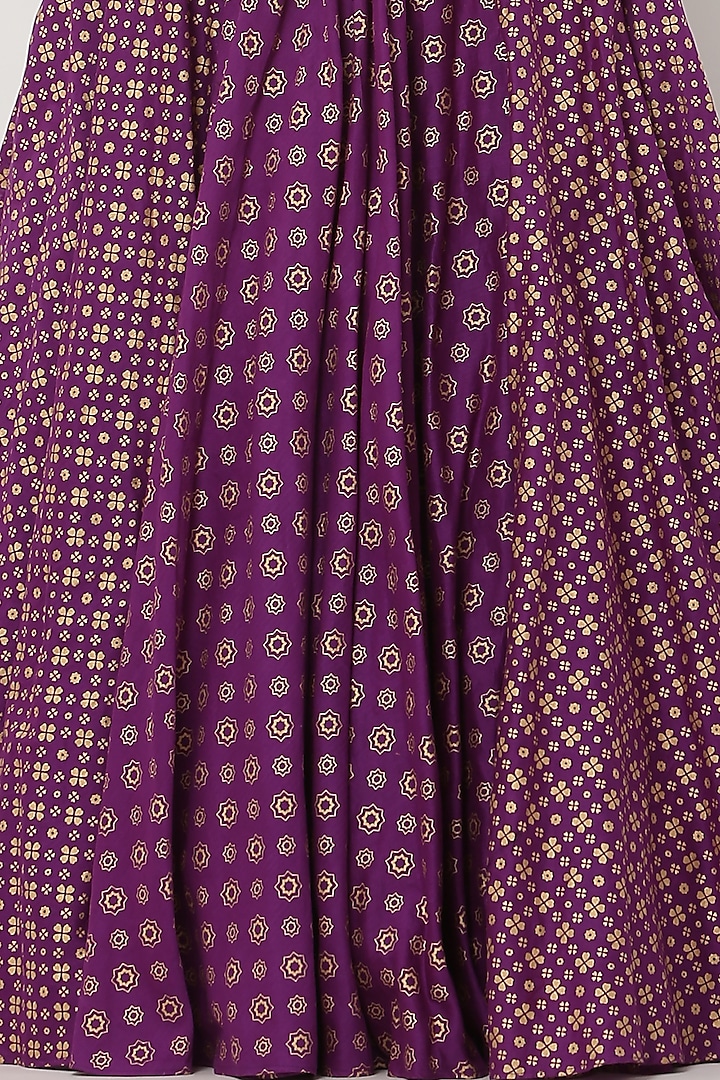 Purple Chanderi Silk Lehenga Set by Seema Nanda at Pernia's Pop Up Shop