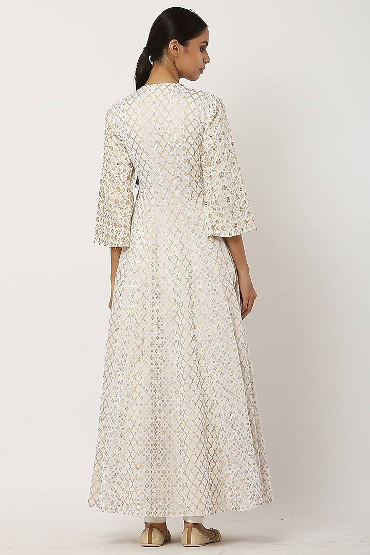 Ivory Angrakha Kurta Set by Seema Nanda at Pernia's Pop Up Shop