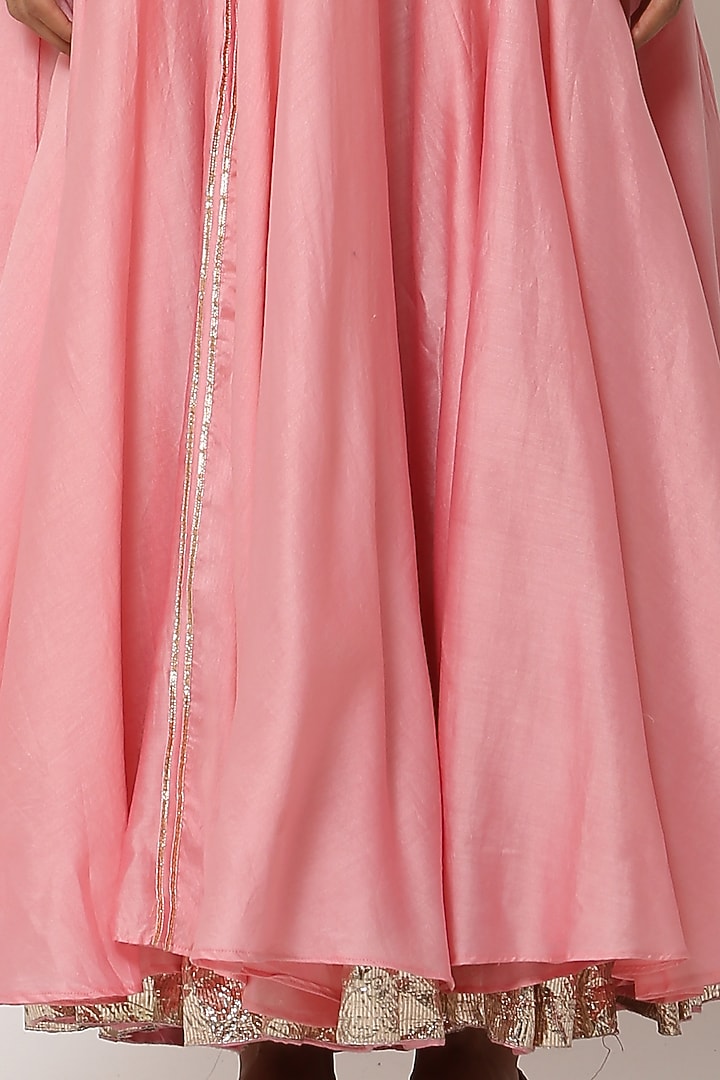 Light Pink Kalidar Kurta Set by Seema Nanda at Pernia's Pop Up Shop
