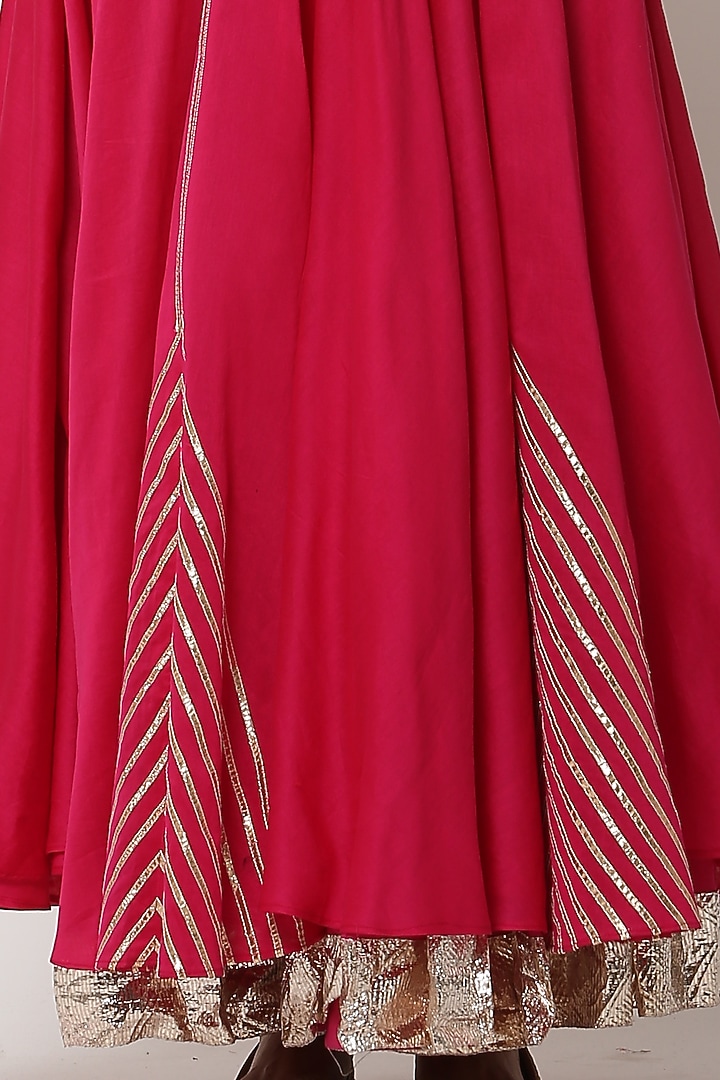 Fuchsia Pink Kalidar Kurta Set by Seema Nanda at Pernia's Pop Up Shop