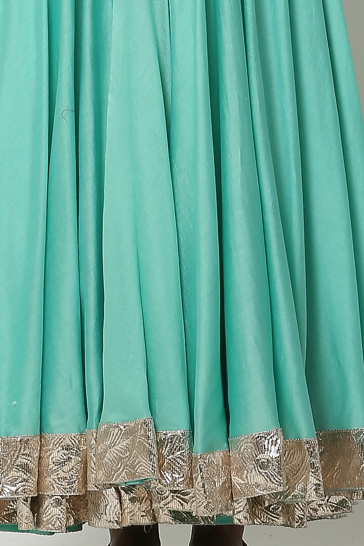 Sea Green Kalidar Kurta Set by Seema Nanda at Pernia's Pop Up Shop