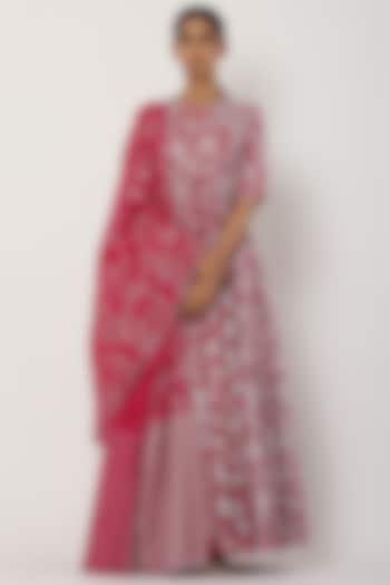 Rani Pink Kalidar Anarkali Set by Seema Nanda