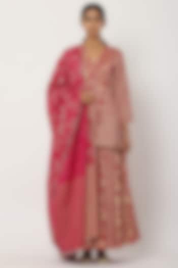 Pink Angrakha Kurta Set by Seema Nanda
