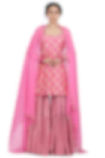 Pink Printed Sharara Set by Seema Nanda