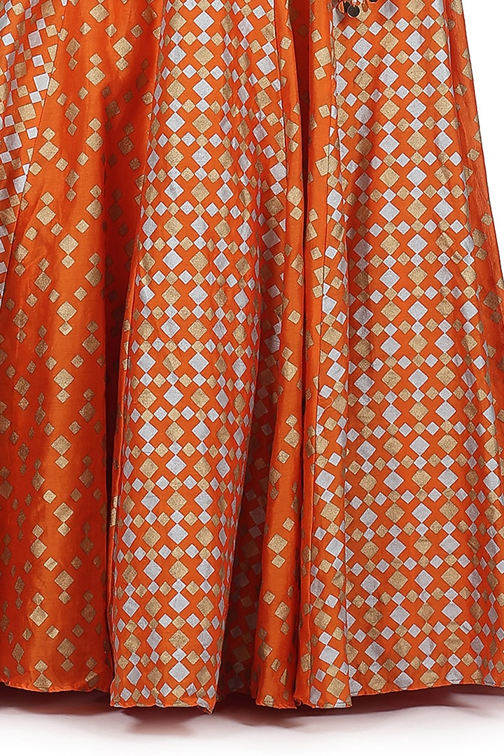 Orange Hand Embroidered Wedding Lehenga Set by Seema Nanda at Pernia's Pop Up Shop
