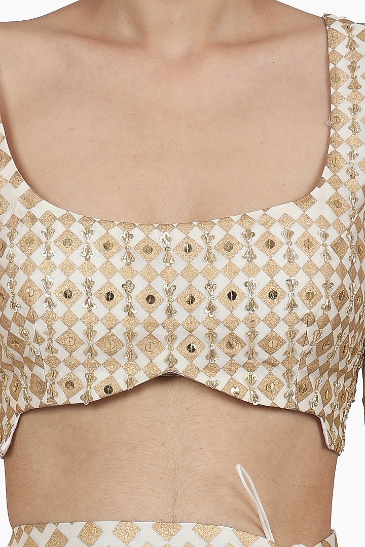 Ivory Printed Wedding Lehenga Set by Seema Nanda at Pernia's Pop Up Shop