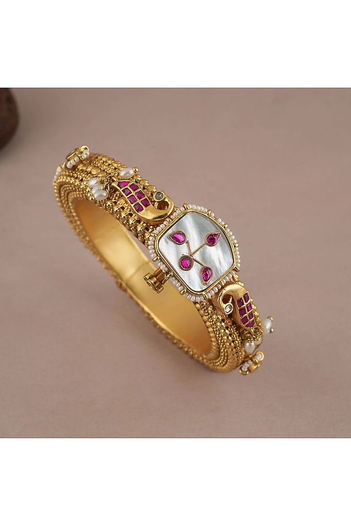 Gold Finish Ruby Stone kada by SMARS JEWELRY at Pernia's Pop Up Shop