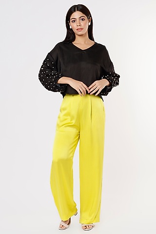 Black Embroidered Top by Mayu Kothari