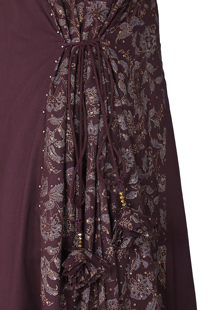 Maroon embroidered maxi dress with dupatta available only at Pernia's Pop Up Shop.