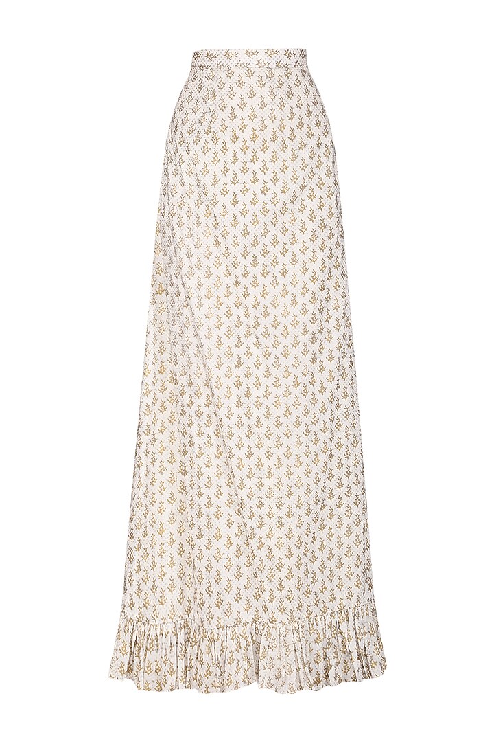 Ivory embroidered angarakha style kurta set available only at Pernia's Pop Up Shop.