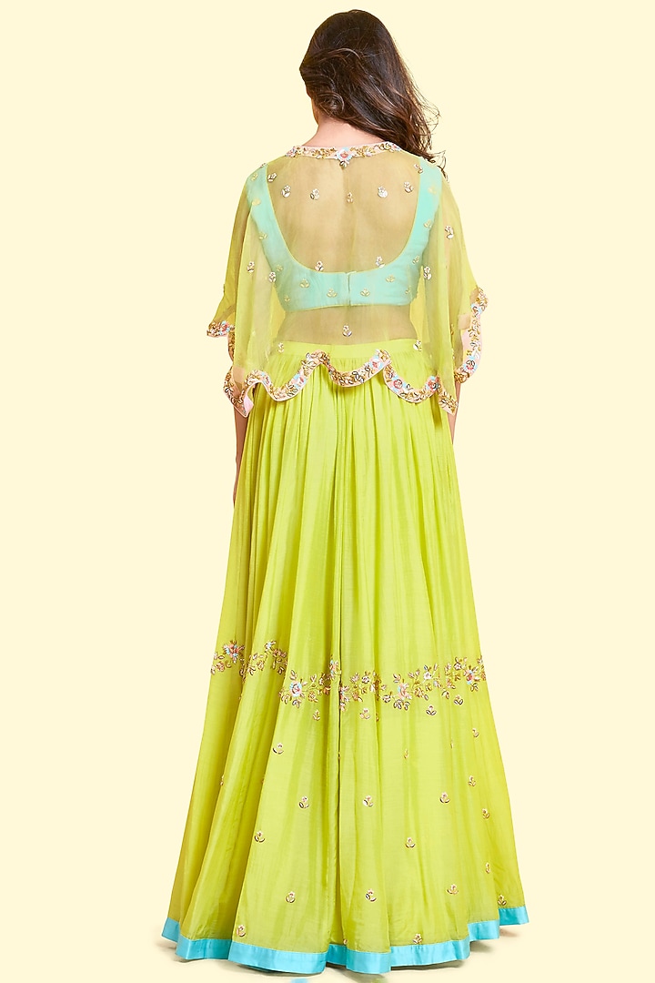 Lime Embellished Wedding Lehenga Set by Salian By Anushree at Pernia's Pop Up Shop
