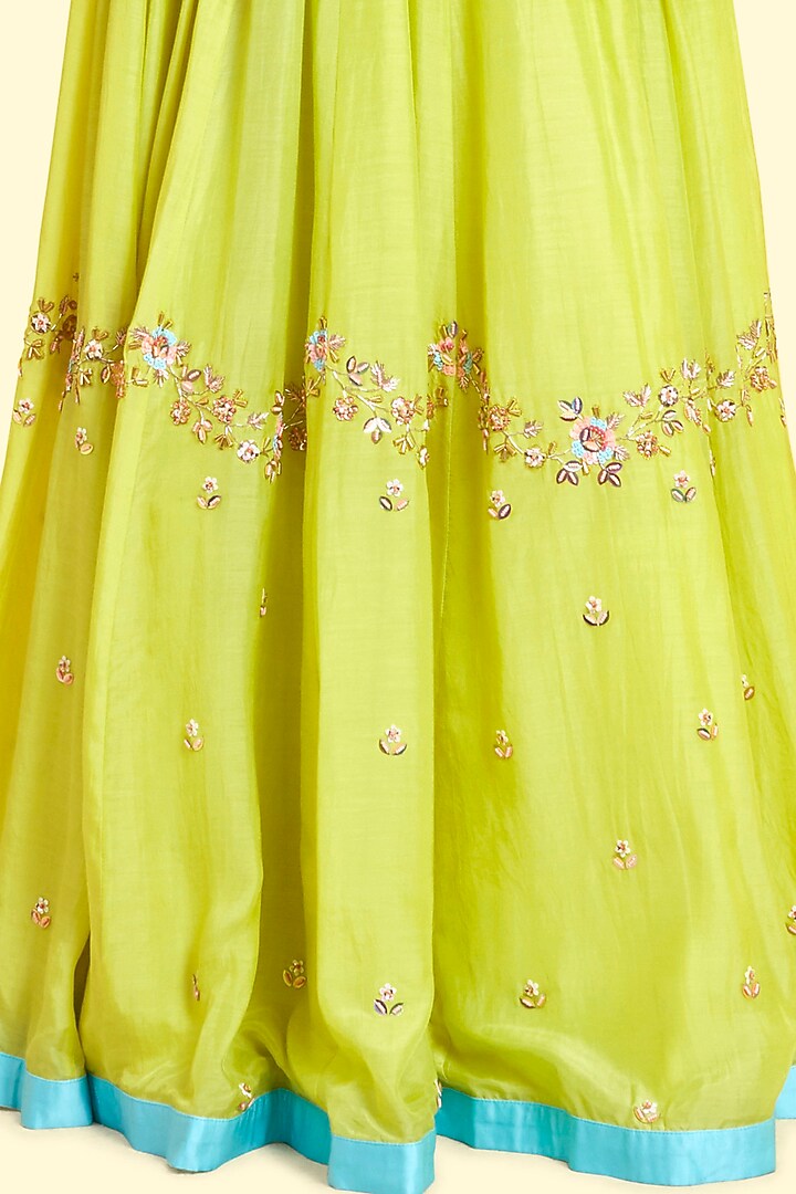 Lime Embellished Wedding Lehenga Set by Salian By Anushree at Pernia's Pop Up Shop