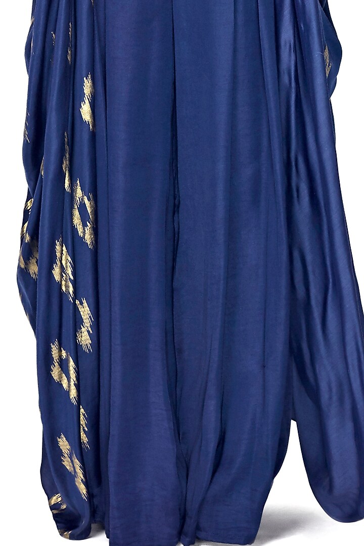 Dark Blue Hand Embroidered Jacket Set by Salian by Anushree at Pernia's Pop Up Shop