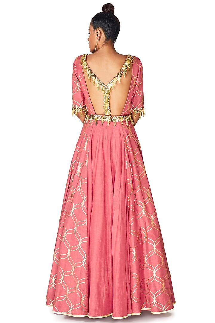 Shell Pink Hand Embroidered Engagement Gown by Salian by Anushree at Pernia's Pop Up Shop