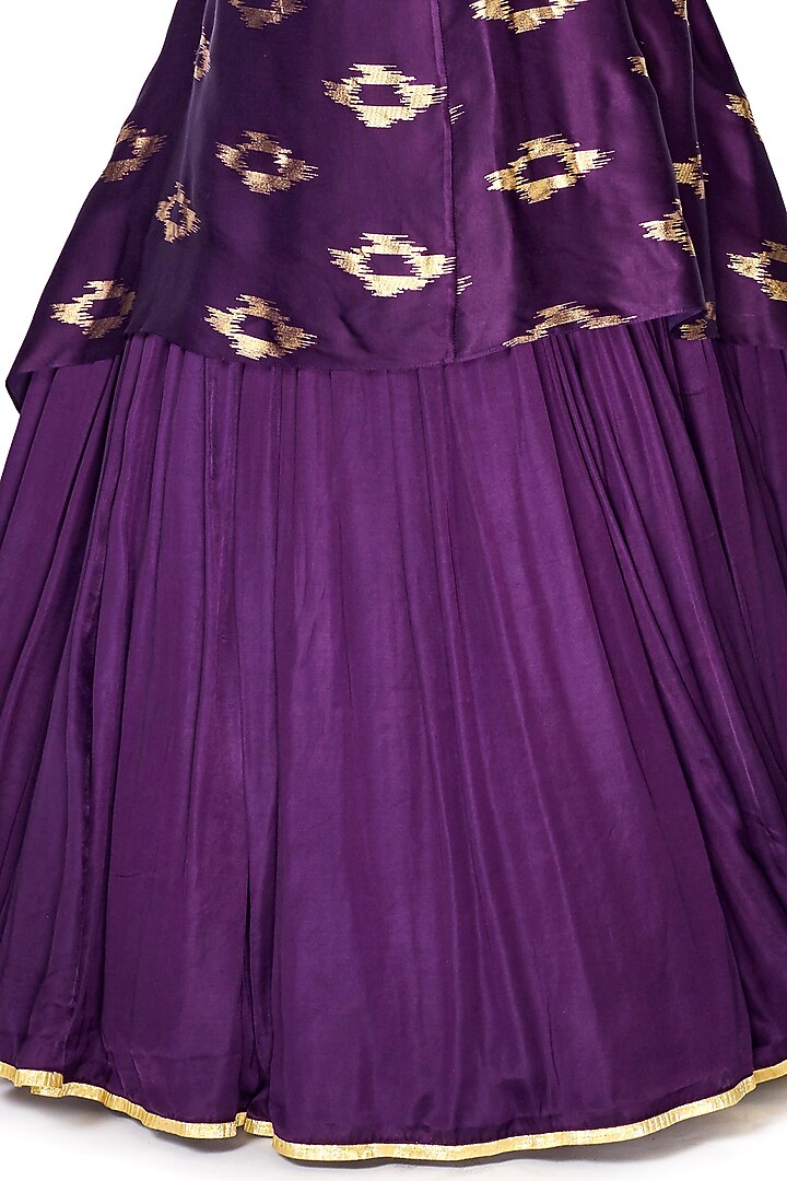 Purple Hand Embroidered Skirt Set by Salian by Anushree at Pernia's Pop Up Shop