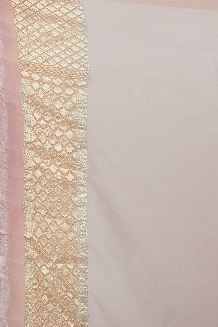 Beige Hand Dyed Party Wear Saree Set by Shanti Banaras at Pernia's Pop Up Shop