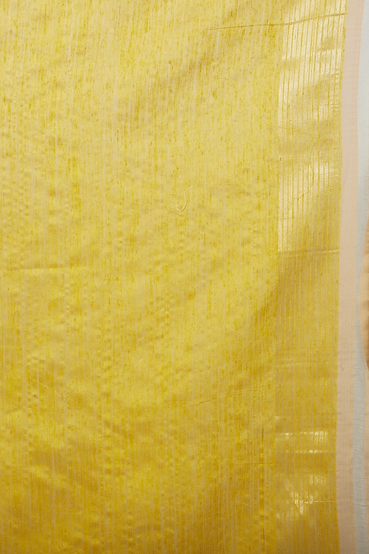 Yellow & Gold Zari Party Wear Saree Set by Shanti Banaras at Pernia's Pop Up Shop