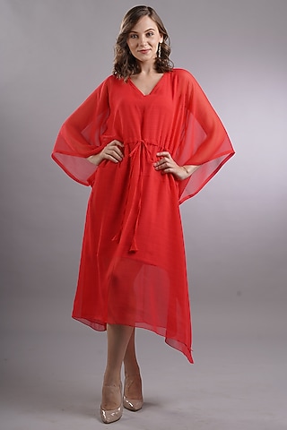 Red Georgette Kaftan by Sneha B