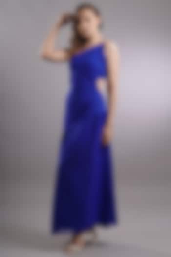 Blue Georgette Summer Dress by Sneha B at Pernia's Pop Up Shop