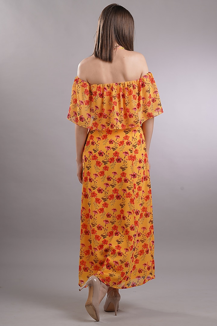 Orange Printed Summer Dress by Sneha B at Pernia's Pop Up Shop