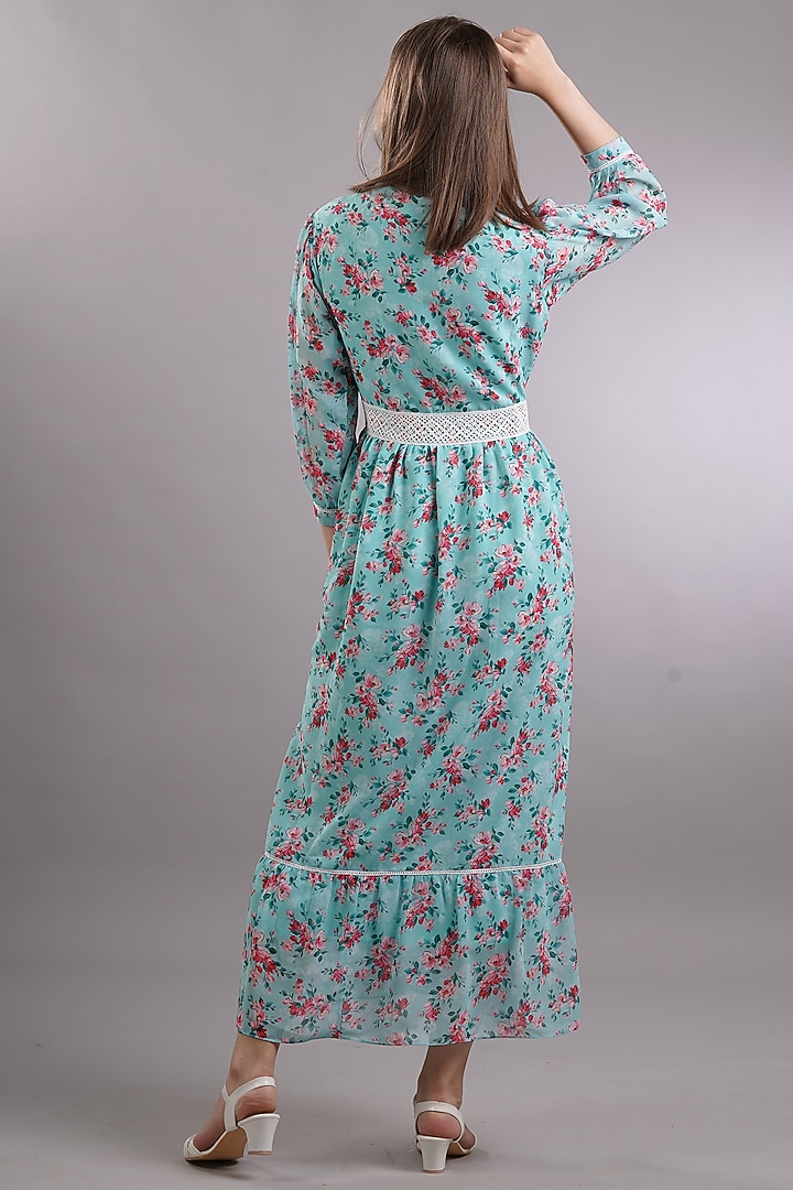 Green Printed Summer Dress by Sneha B at Pernia's Pop Up Shop