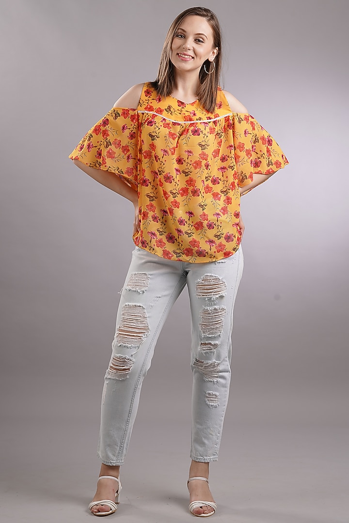 Orange Printed Top by Sneha B at Pernia's Pop Up Shop