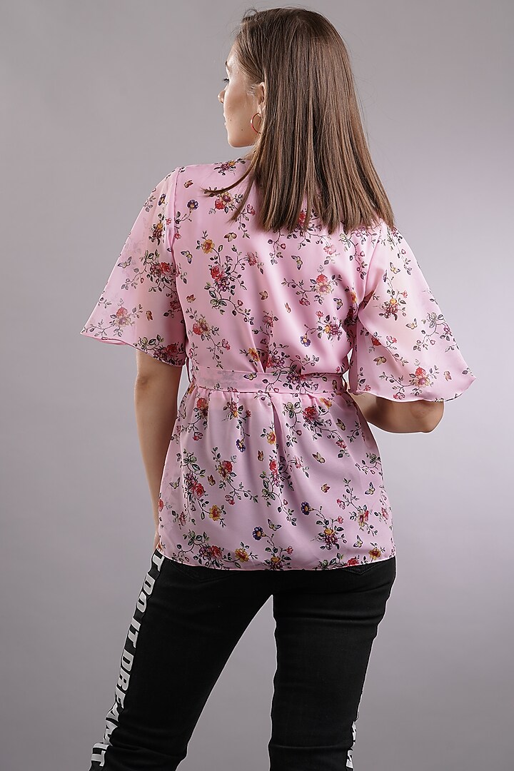 Pink Floral Printed Top by Sneha B at Pernia's Pop Up Shop